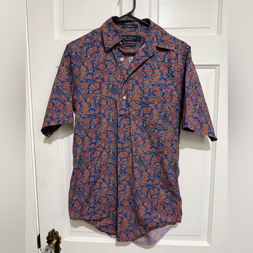 Paisley Mens Button Down Daniel Cremieux Fine Italian Fabric Size Small